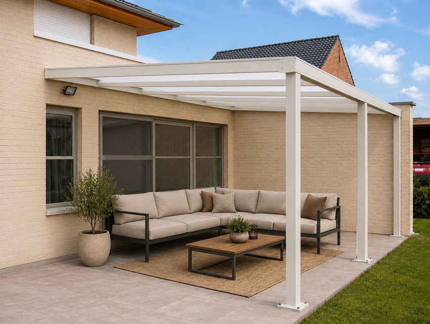 Terrasoverkapping Shadow wit 5x2,5m