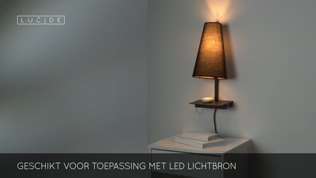 Lucide GREGORY - Lampe de chevet - 1xE27 - Point de rechargement USB - Noir Lucide GREGORY - Lampe de chevet - 1xE27 - Point de rechargement USB - Noir