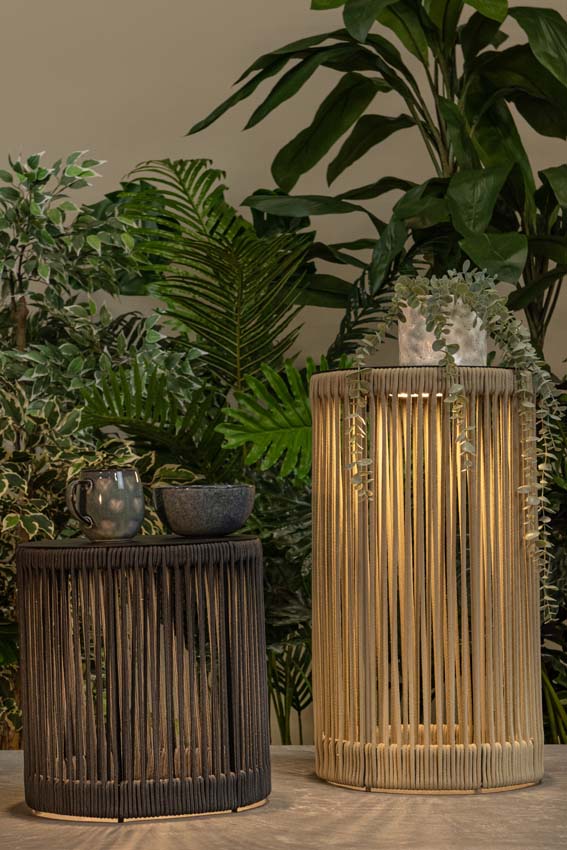 Lucide Pingi - Lampadaire Rechargeable Intérieur/Extérieur - Batterie/Piles - H61,5cm - LED 3 StepDim - 1x3W 3000K - IP44 - Taupe