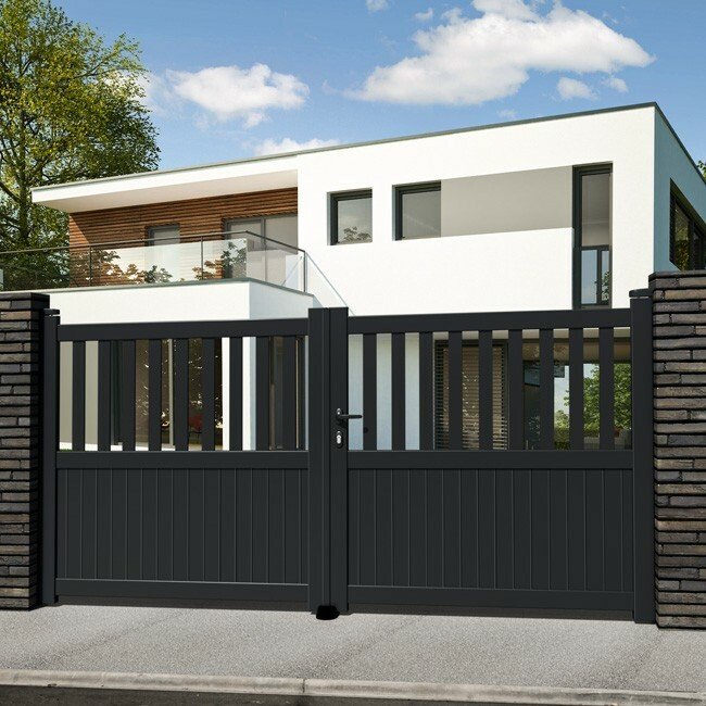 Dubbele draaipoort Cadiz alu antraciet 300x160cm