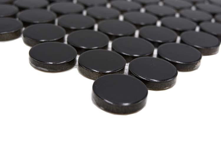 Mosaïque Rond noir brillant 31,2x33cm