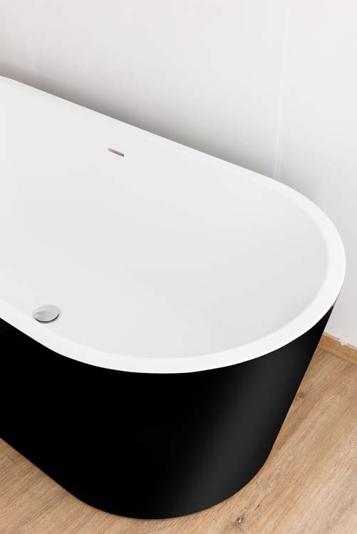 Vrijstaand bad Hot mat zwart/wit 170x80cm