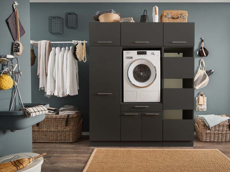 Meuble pour buanderie Decowash set 11 anthracite 167,5x67,5x200cm