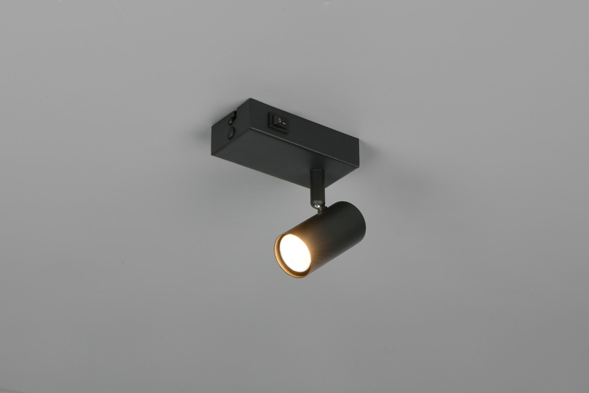 Spot en saillie - noir mat - 12x6x14cm - dimmable - GU10/MR11 - 1x5W