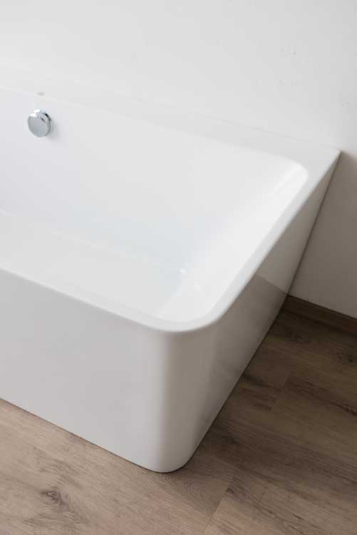 Half vrijstaand bad Beau glanzend wit 170x75cm