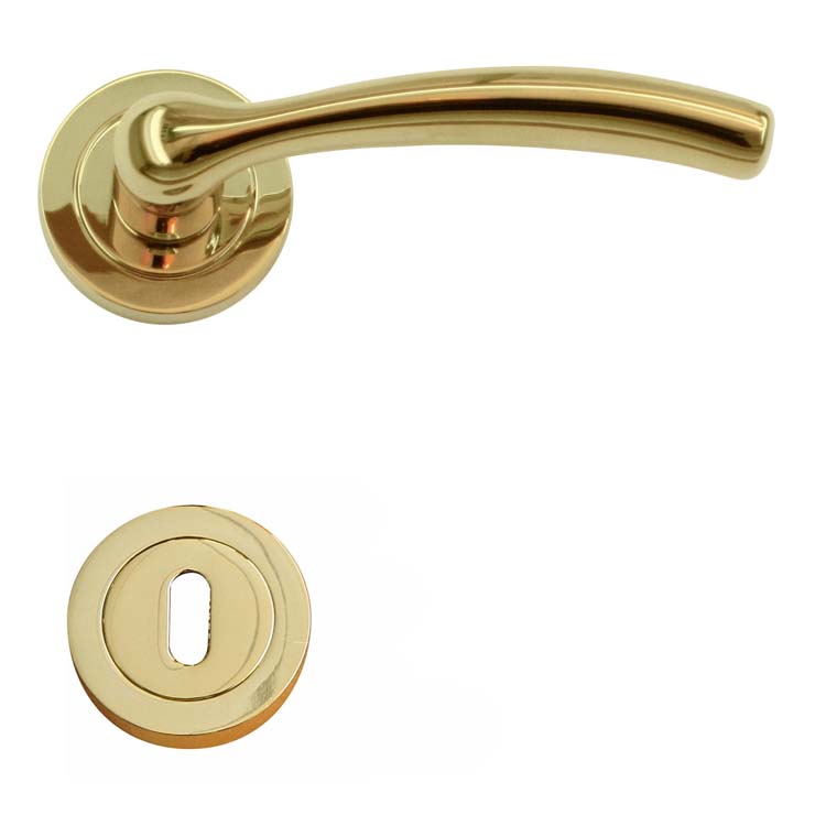 Poignée de porte napels titanium rosace barbe