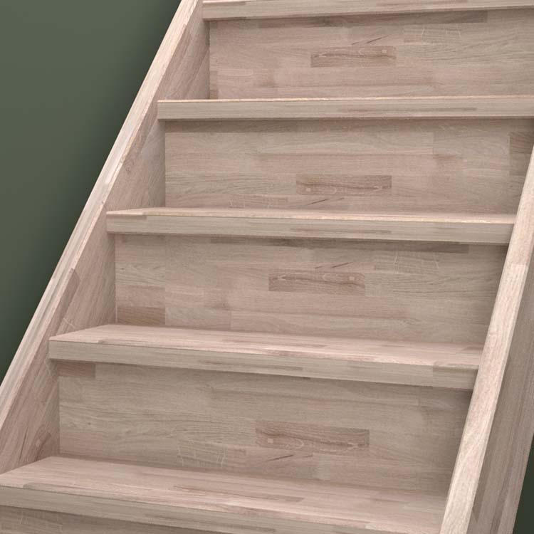 Escalier fermé chêne Dresden droit 275x82cm