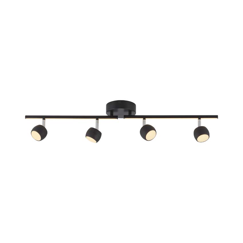 Opbouwspot - zwart - 13x75cm - dimbaar - 4x5,35W - 3000K