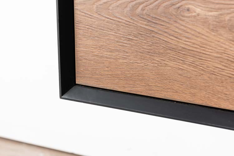 Badkamermeubel Justin notelaar hangend met dubbele wastafel mat zwart 140cm