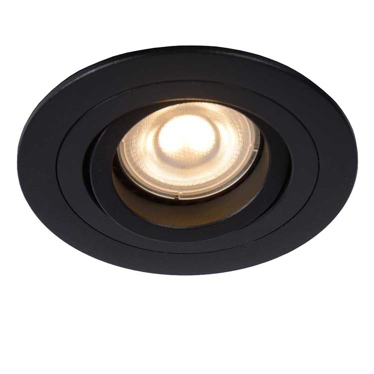 Spot encastré rond - noir - Ø9cm - GU10