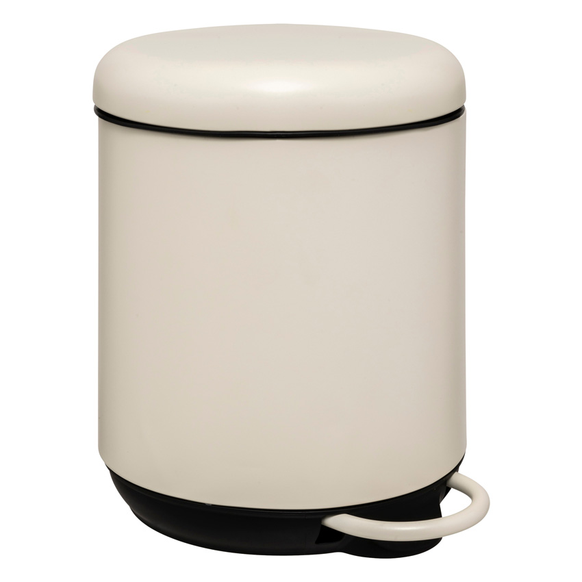 Poubelle à pédale Solane acier beige 26,5x20,5x27cm