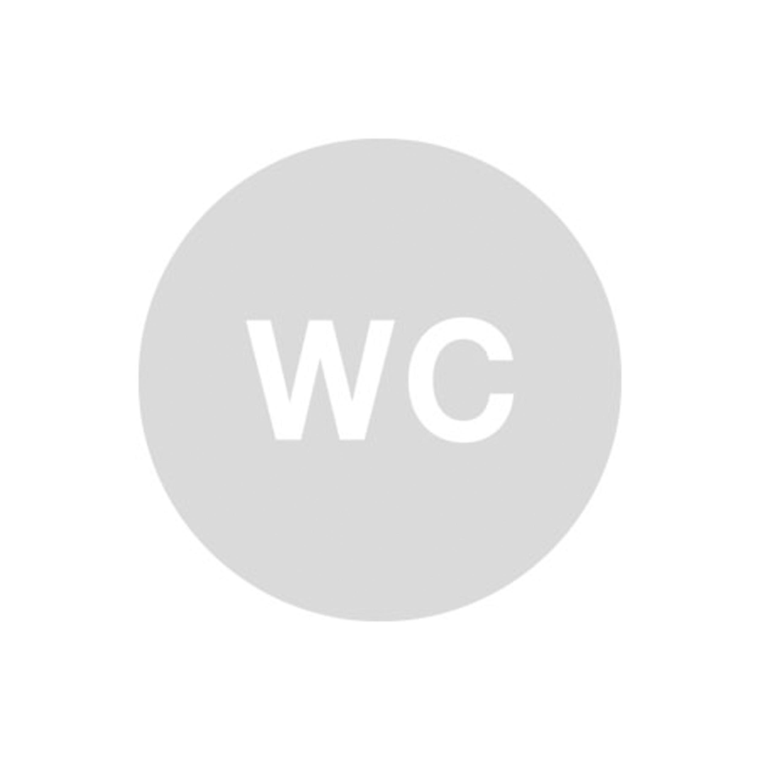 Verre rond picto mot WC 198mm épaisseur 4mm