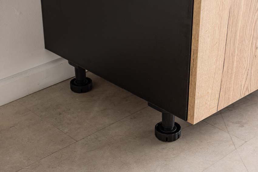 Armoire de cuisine d'angle Plenti chêne/noir 112cm droite