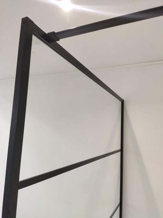 Paroi de douche Ugo profile noire 120x200cm avec barre