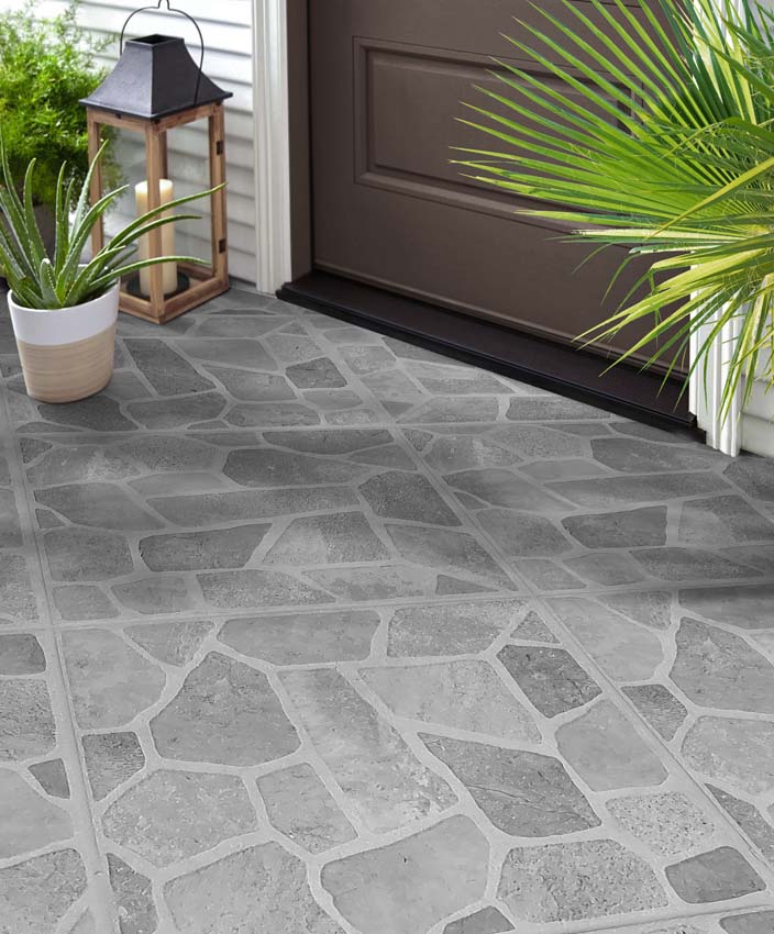 Vloer- en wandtegel Rockface Sasso grijs 32x32cm