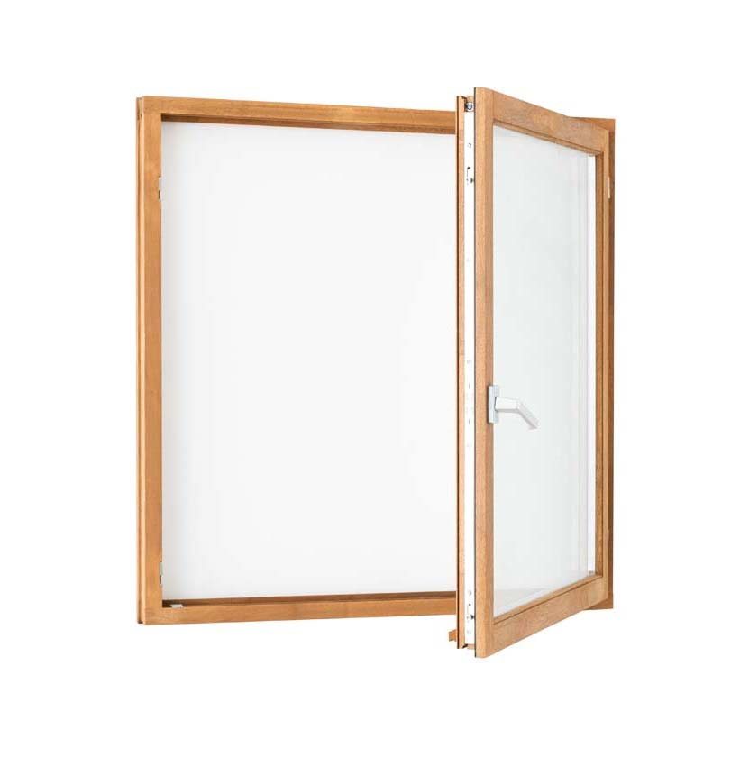 Fenêtre tournante à 1 vantail Trae bois Meranti 55mm naturel L1000xH1000mm ouvrant à droite