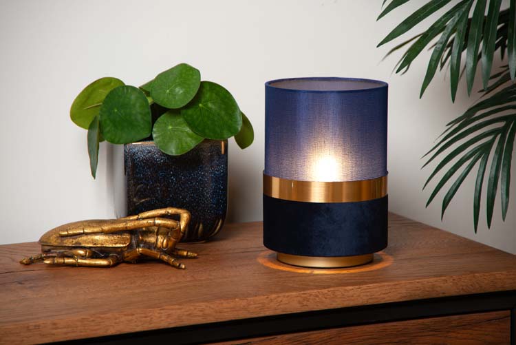 Lampe de table - bleu - Ø15cm - E14 - 40W