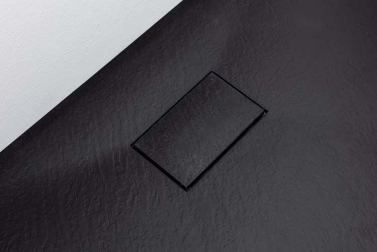 Receveur de douche Moby SMC noir aspect ardoise 90x90cm
