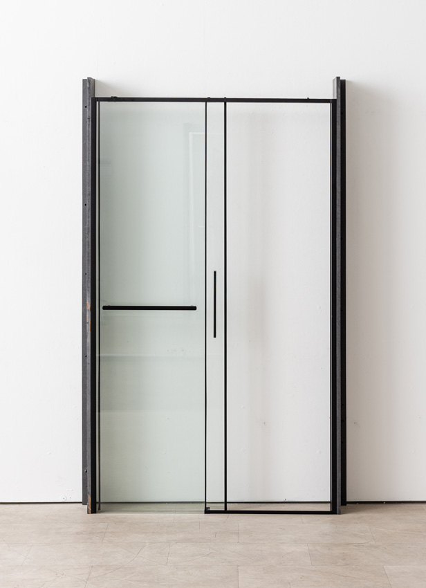 Porte de douche coulissante Ulani noir 138-140x200cm