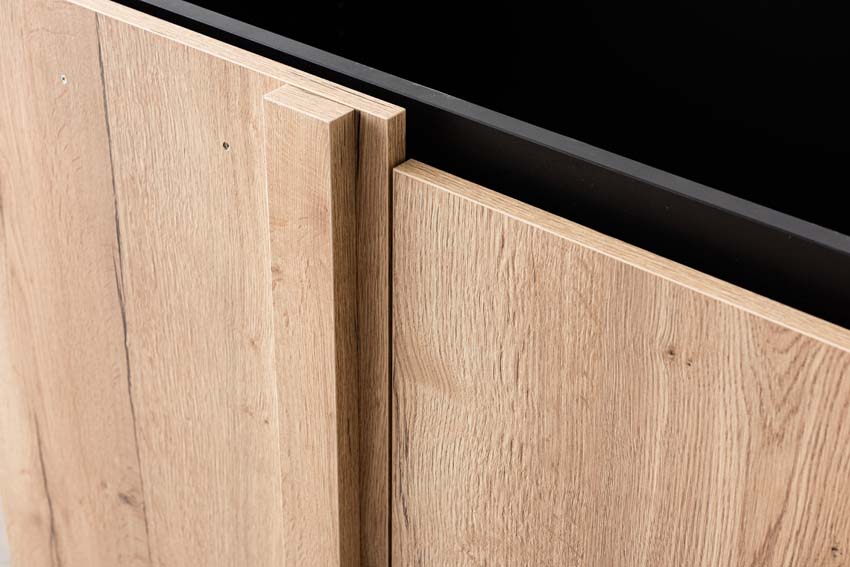 Armoire de cuisine d'angle Plenti chêne/noir 112cm gauche