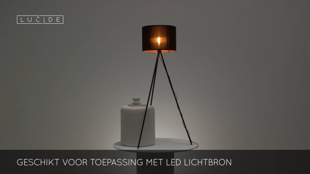 Lucide TAGALOG - Vloerlamp - Ø 55 cm - 1xE27 - Zwart Lucide TAGALOG - Vloerlamp - Ø 55 cm - 1xE27 - Zwart