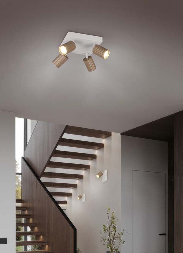 Spot en saillie - Café - 20x20x14cm - Dimmable - GU10 - 4x10W