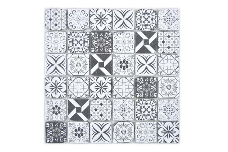 Mozaïek Antic Patchwork Small zwart/wit 30x30cm