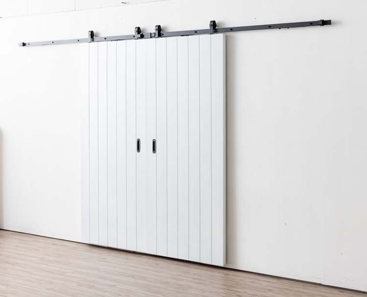 Porte coulissante double Titus avec V-joint+rail noir 2x 930x2115mm