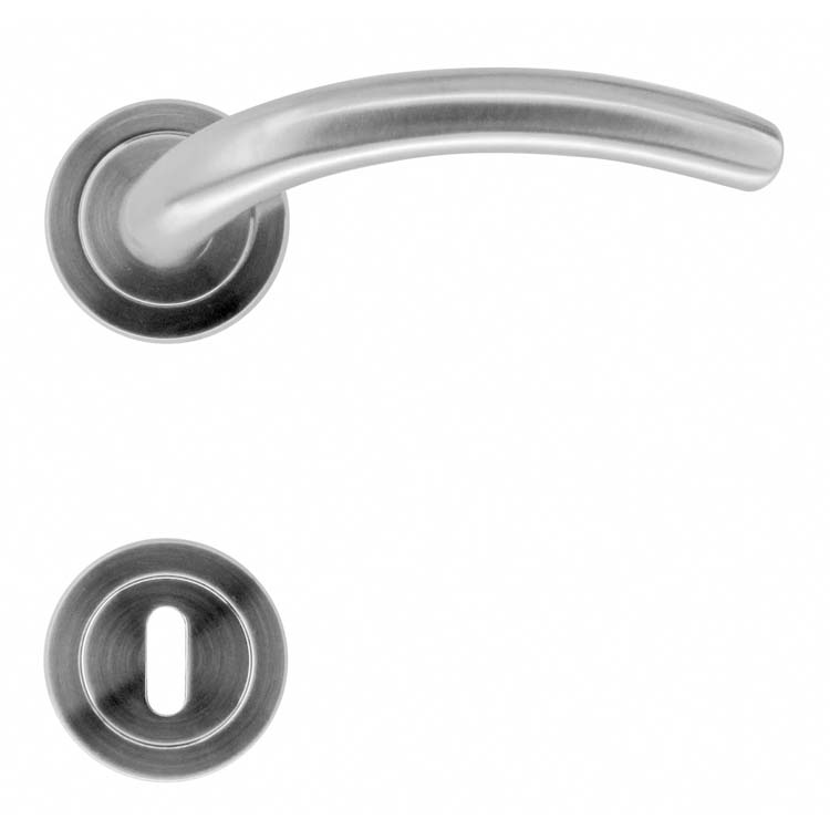 Poignée de porte pro matera look inox rosace barbe