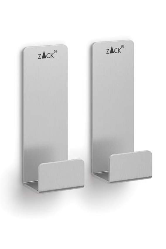 Handdoekhaak Zack Potes zilver 7cm set van 2