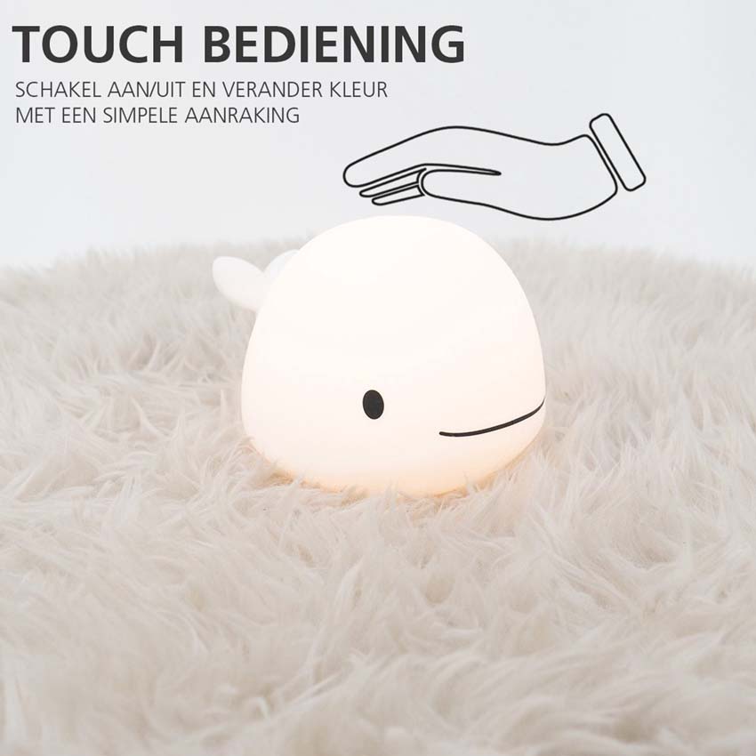 Lampe de table Dauphin - Blanc - H10,5cm - Dimmable - LED - 1x5W - RGB/3000K - USB