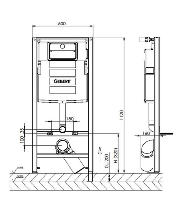 Réservoir de chasse d'eau Geberit UP320 3/6 litres