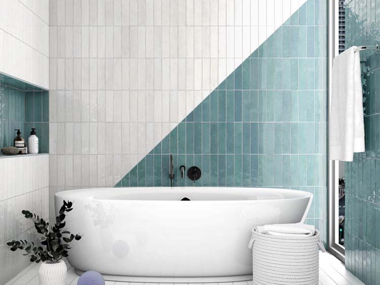 Wandtegel Beccy Gypsy glanzend wit 6x24,5cm