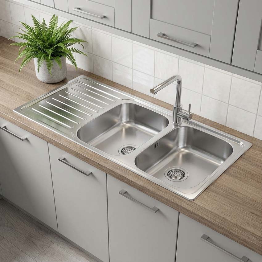 Spoelbak Franke Antea inox 2 bak 116x50cm