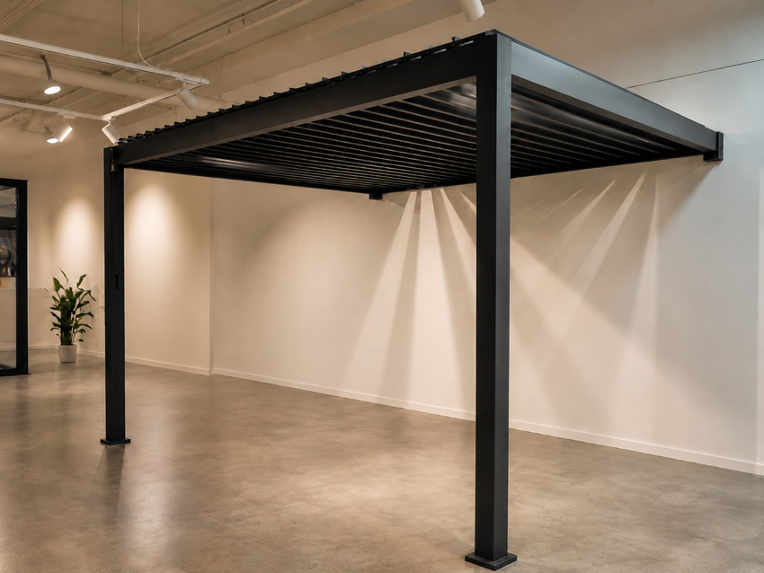 Pergola wandmodel aluminium antraciet 4x3m manueel