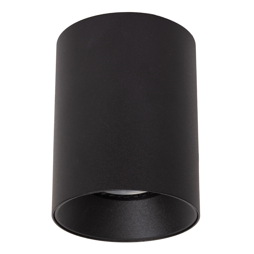 Lucide Essential Gerti - Plafondspot - Ø8cm - 1xGU10 (MR16) - Inclusief omwisselbare ringen - Zwart