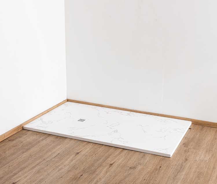 Douchebak Minimalism composiet met gelcoat marmerlook 160x90cm