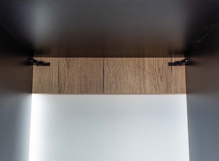 Armoire de cuisine Plenti armoire colonne pour four et réfrigérateur noir/aspect bois 60x208cm