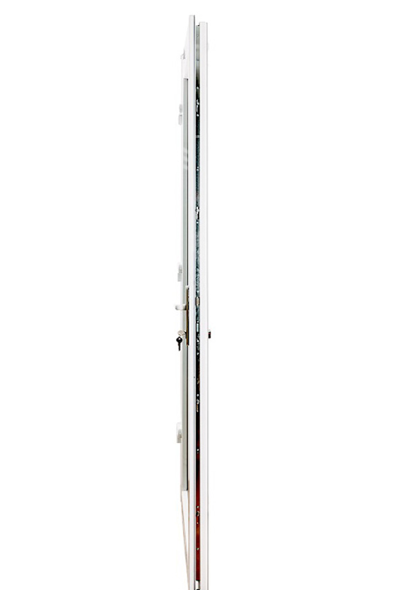 Porte extérieure semi-vitrée PVC verre triple vitrage clair blanc ouvrant à gauche sur mesure