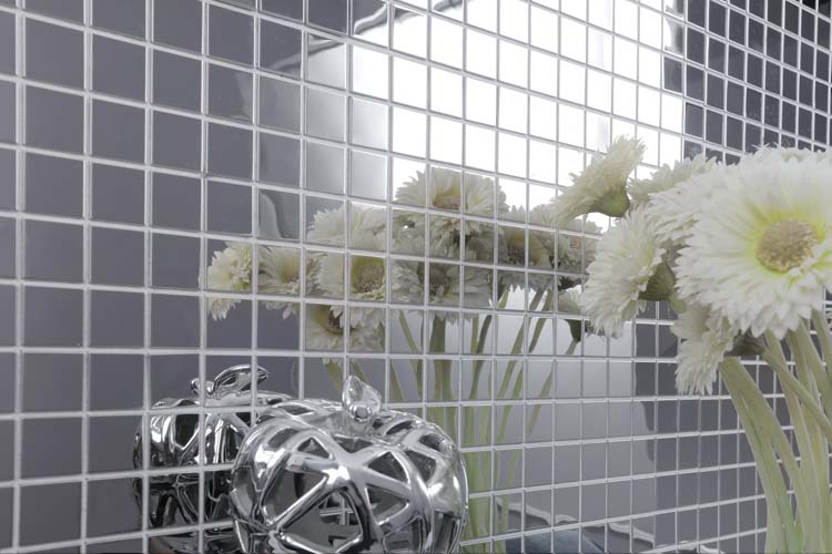 Mozaïek vierkant zilver glanzend 29,8x30,5cm