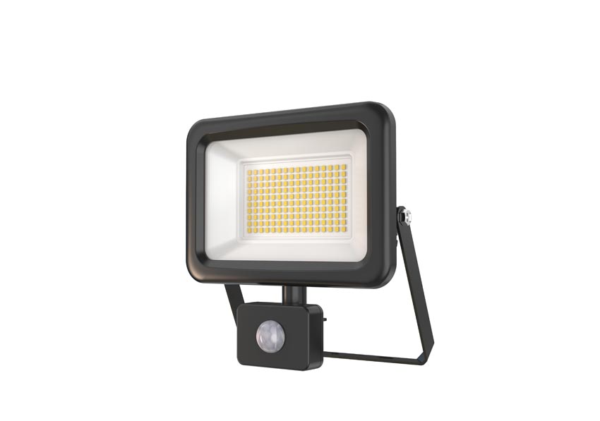 Straler - Zwart - LED - 1x50W - 4000K - 6500lm - IP65 + sensor