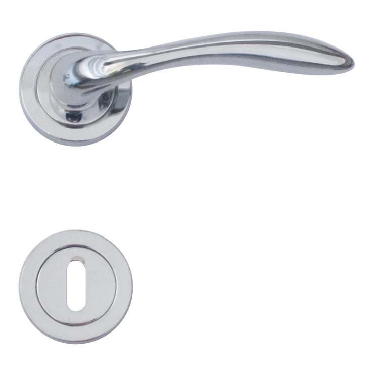 Poignée de porte pro cagliari chrome rosace barbe
