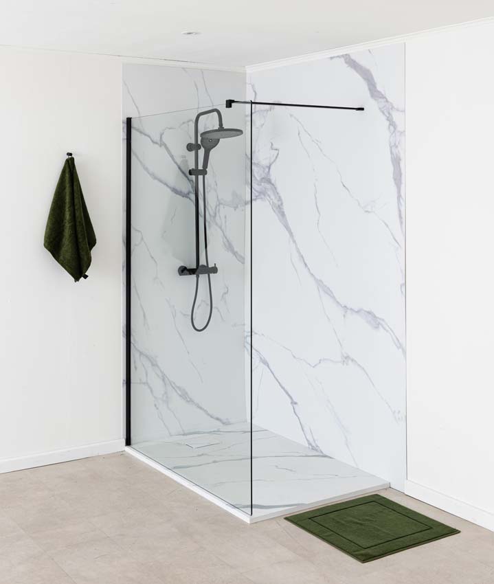 Panneau de douche Milo Slate SMC marbre blanc 91,4x243,8cm