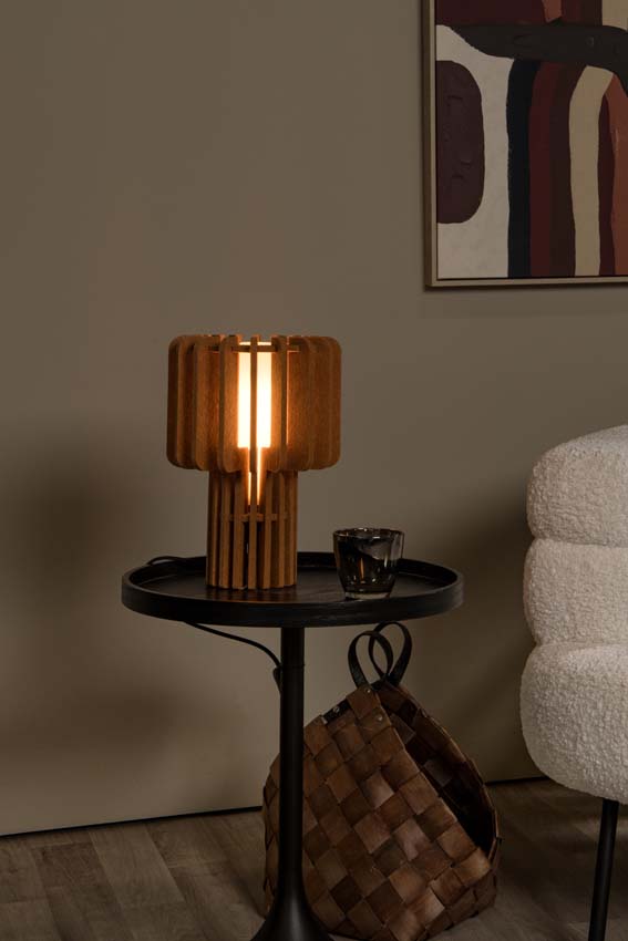 Tafellamp - terracotta - 24x24x35cm - dimbaar - E27 - 40W - vilt