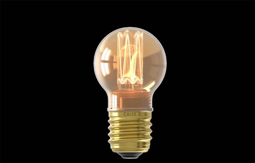 LED lamp - Goud - Ø4,5x8,2cm - Dimbaar - E27 - 1x2,3W - 65lm - 1800K