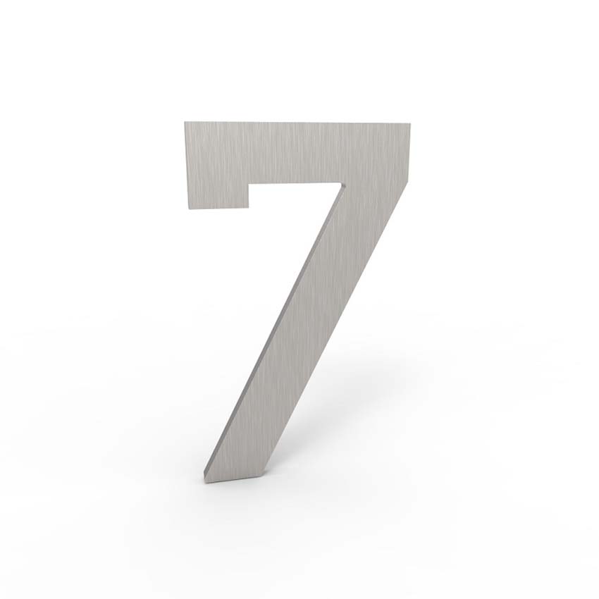 Huisnummer 7 eSafe aluminium inox 5cm / 1,5mm dikte