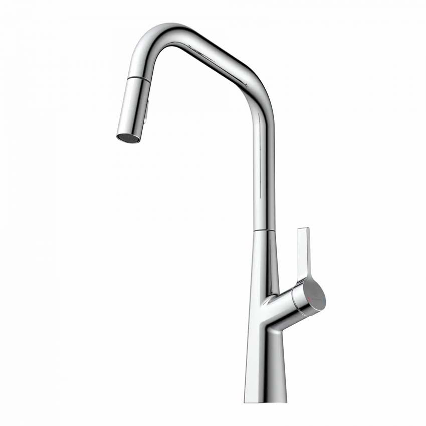 Keukenkraan Wasserwerk WK 9 Edge chroom met uittrekbare uitloop