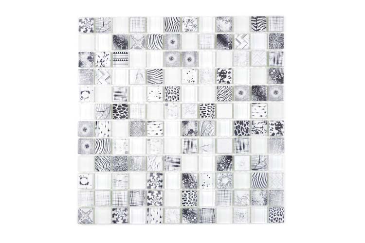 Mozaïek Crystal mix wit glanzend 29,8x29,8cm