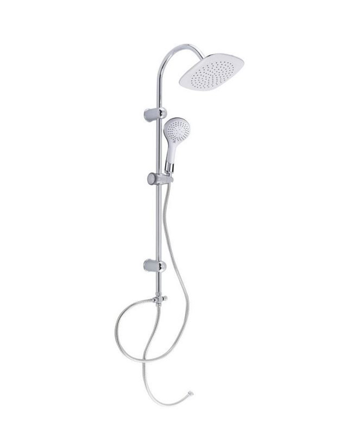 Doucheset Teddy glanzend chroom/wit
