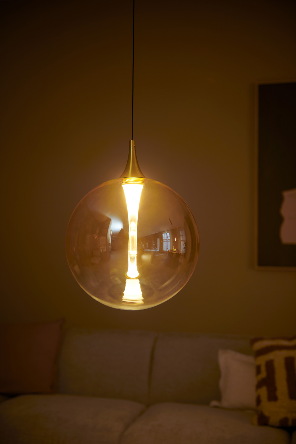 Lucide Premium Gisela - Suspension - Ø30cm - LED Dim. - 1X9,4W 2700K - Ambre